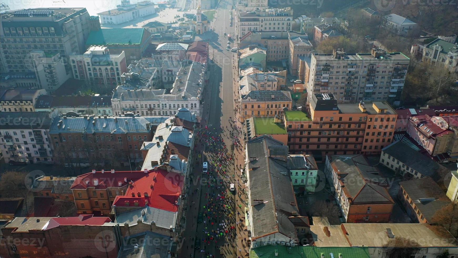 Nova Poshta Kyiv Half Marathon. Aerial view. photo