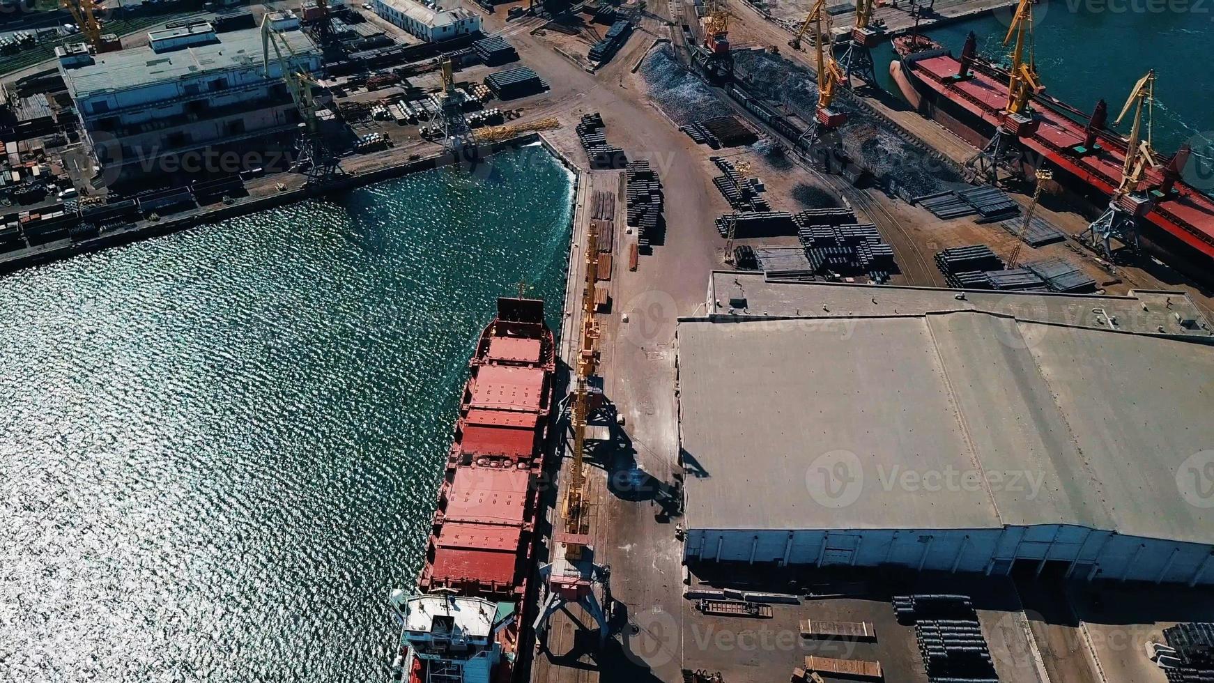 aerial view of terminal in port photo