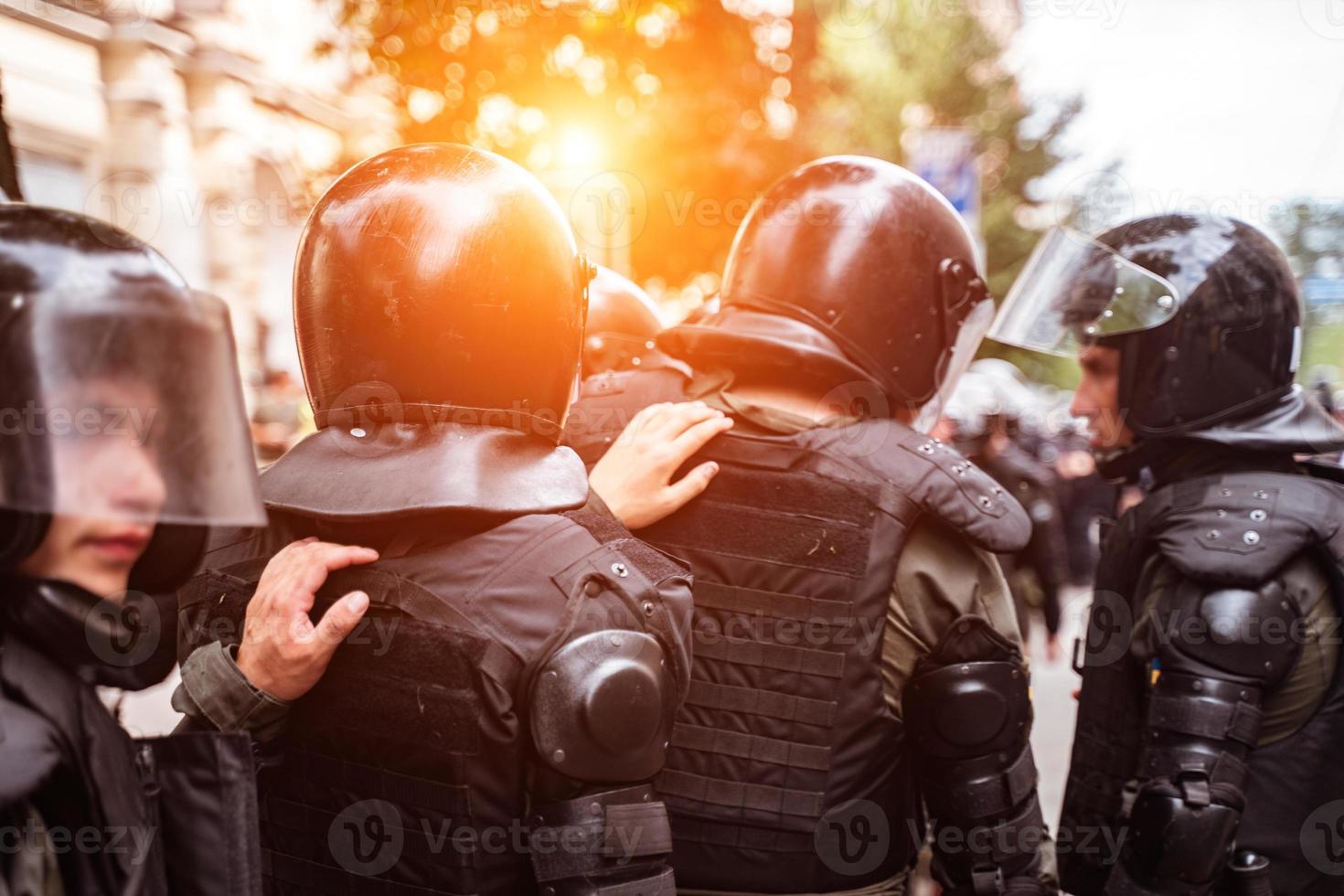 Police force to maintain order in the area during the rally photo