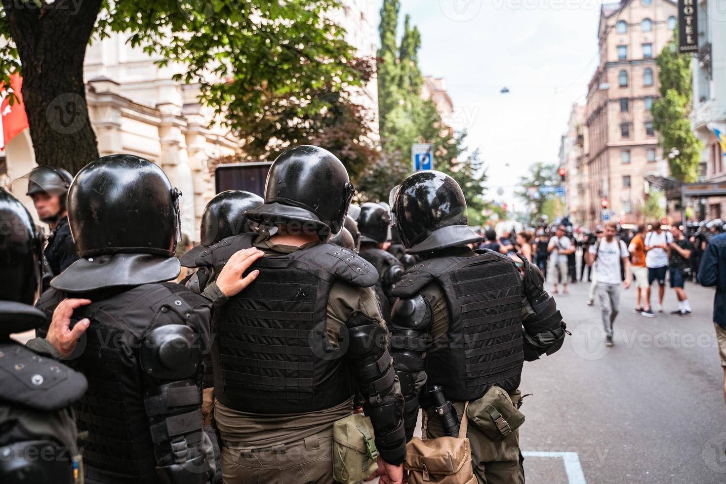 Police force to maintain order in the area during the rally photo