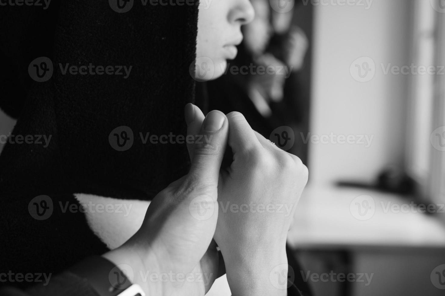girl in a black dress with a close angle photo