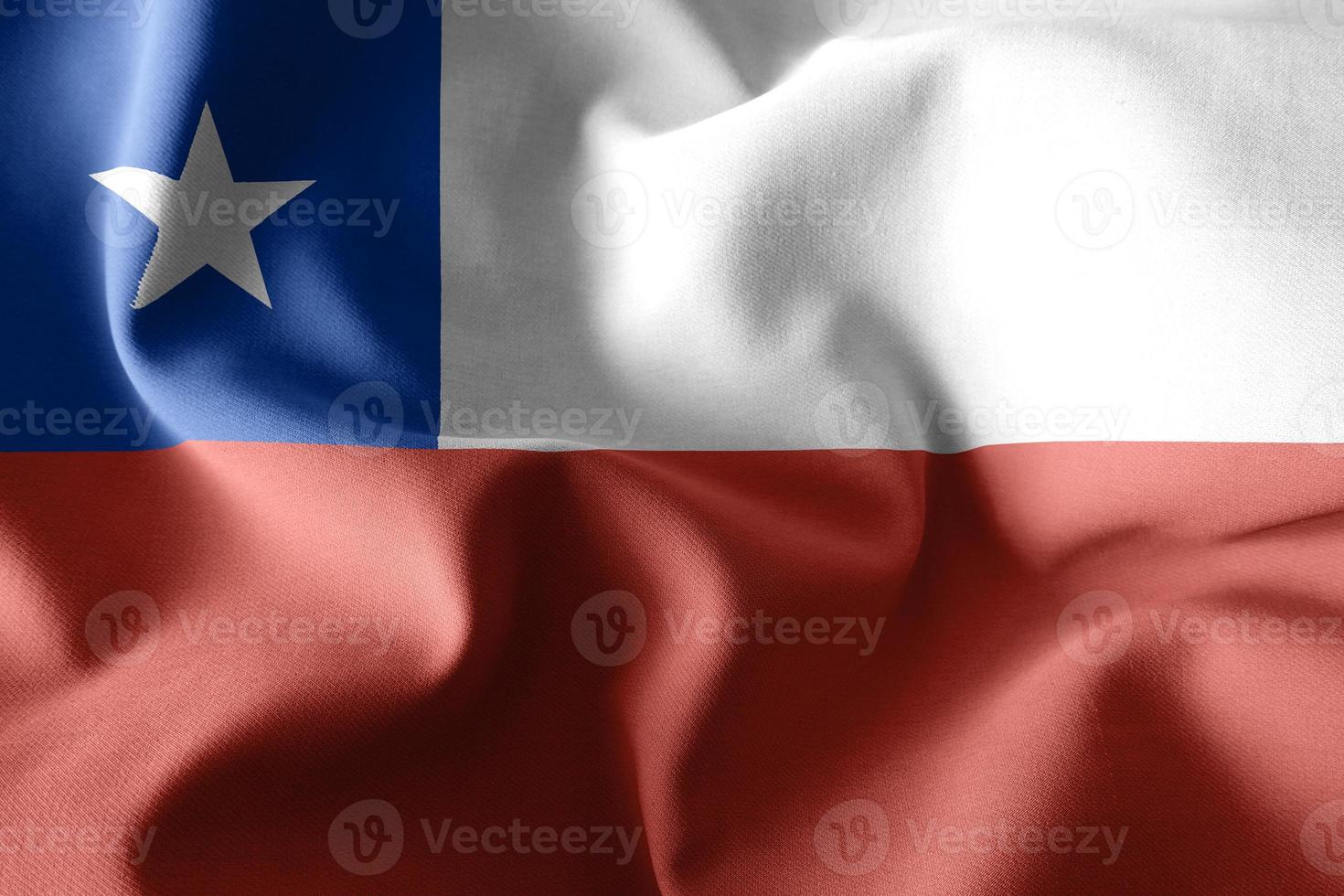 3d realistic waving silk flag of Chile photo