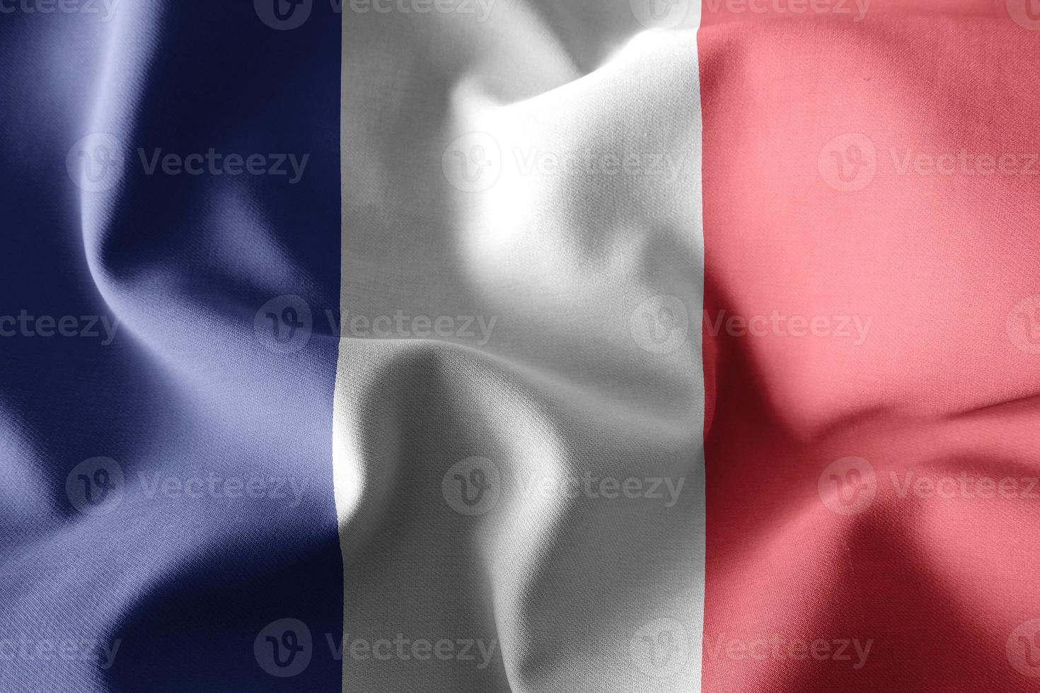 3d rendering waving silk flag of France photo