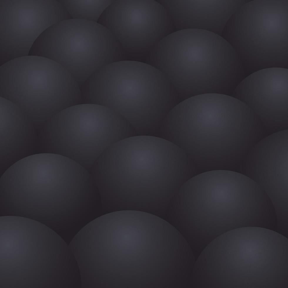 fondo de realismo abstracto con esferas 3d negras. plantilla de banner vectorial de bolas de degradado negro. composición de lujo con bola realista negra. formas geométricas futuristas para diseño de moda o banner vector