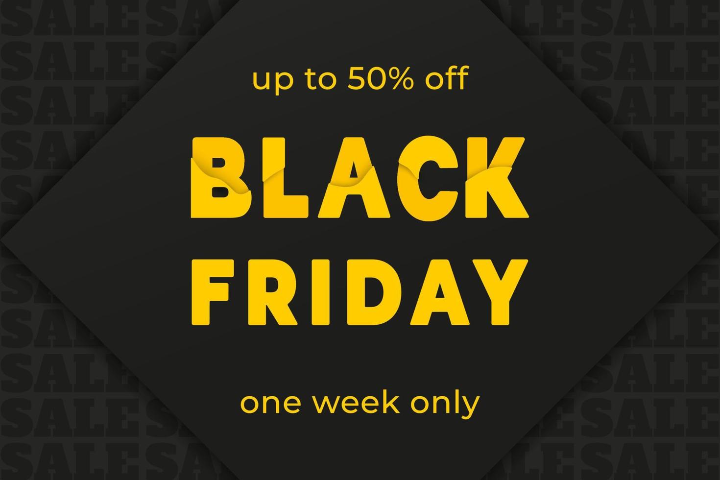Black Friday sale banner. Colourful text on black background. Super sale for header, banner, web,design. Discount offer price sign. Vector