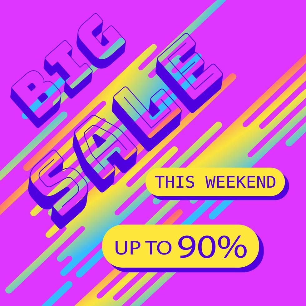 Modern fashion sale background with geometric shapes, gradient. Bright purple colorful design for banner, flyer, promotion poster, advertising template. Special offer concept. Vector illustration
