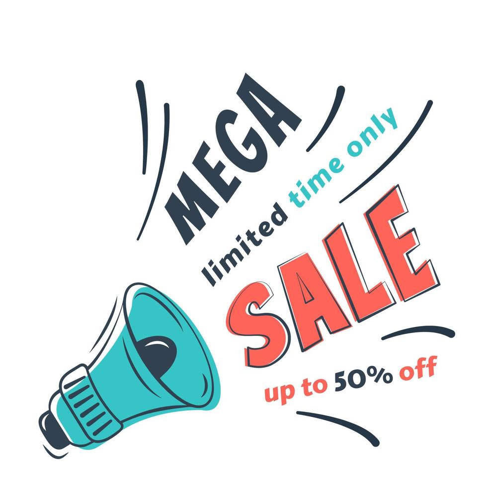 Mega sale. Modern background design. Sale banner, poster, web marketing. Discount offer price sign. Holiday and business concept.Vector. vector