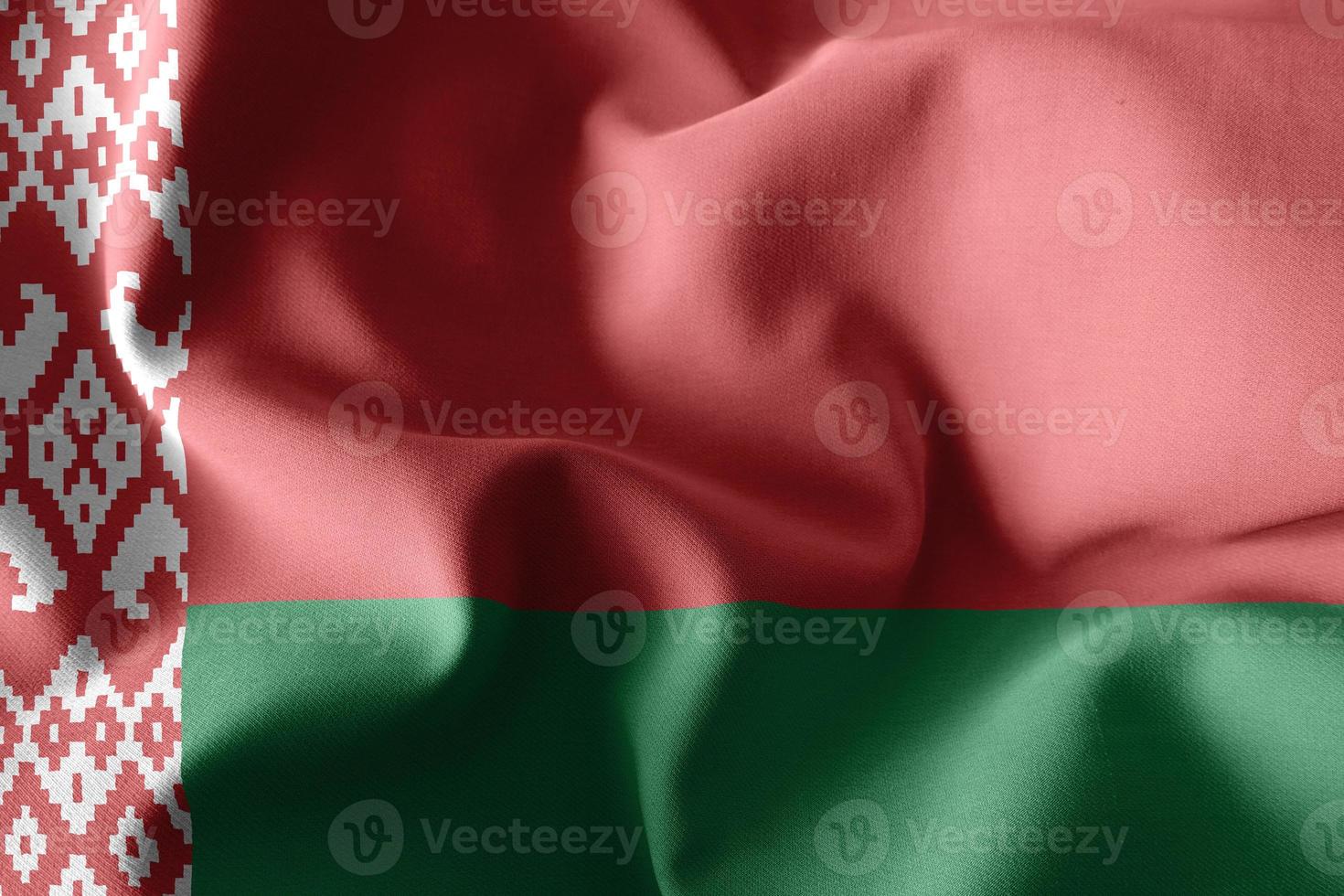 3d rendering waving silk flag of Belarus photo