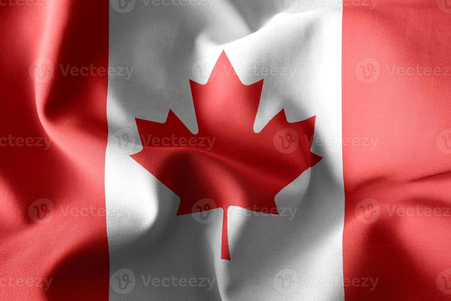 3d realistic waving silk flag of Canada photo