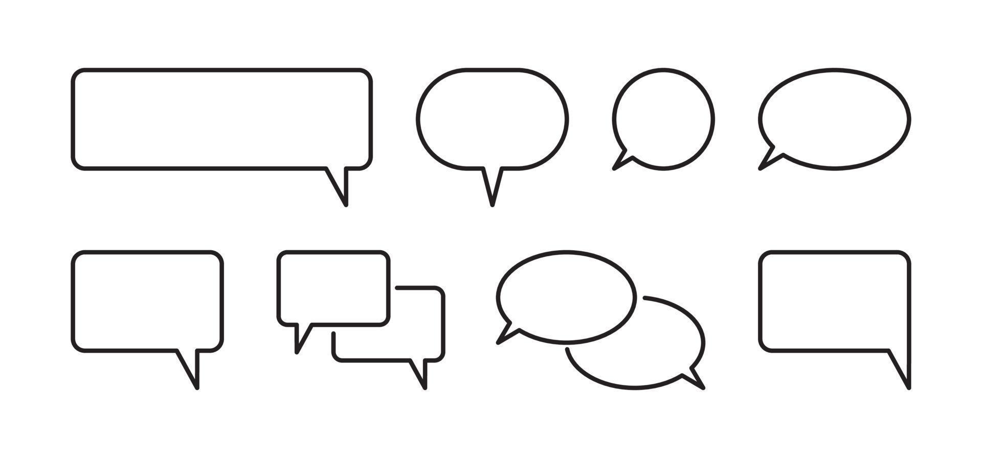 Chat bubble and speech bubble set flat vector illustration.