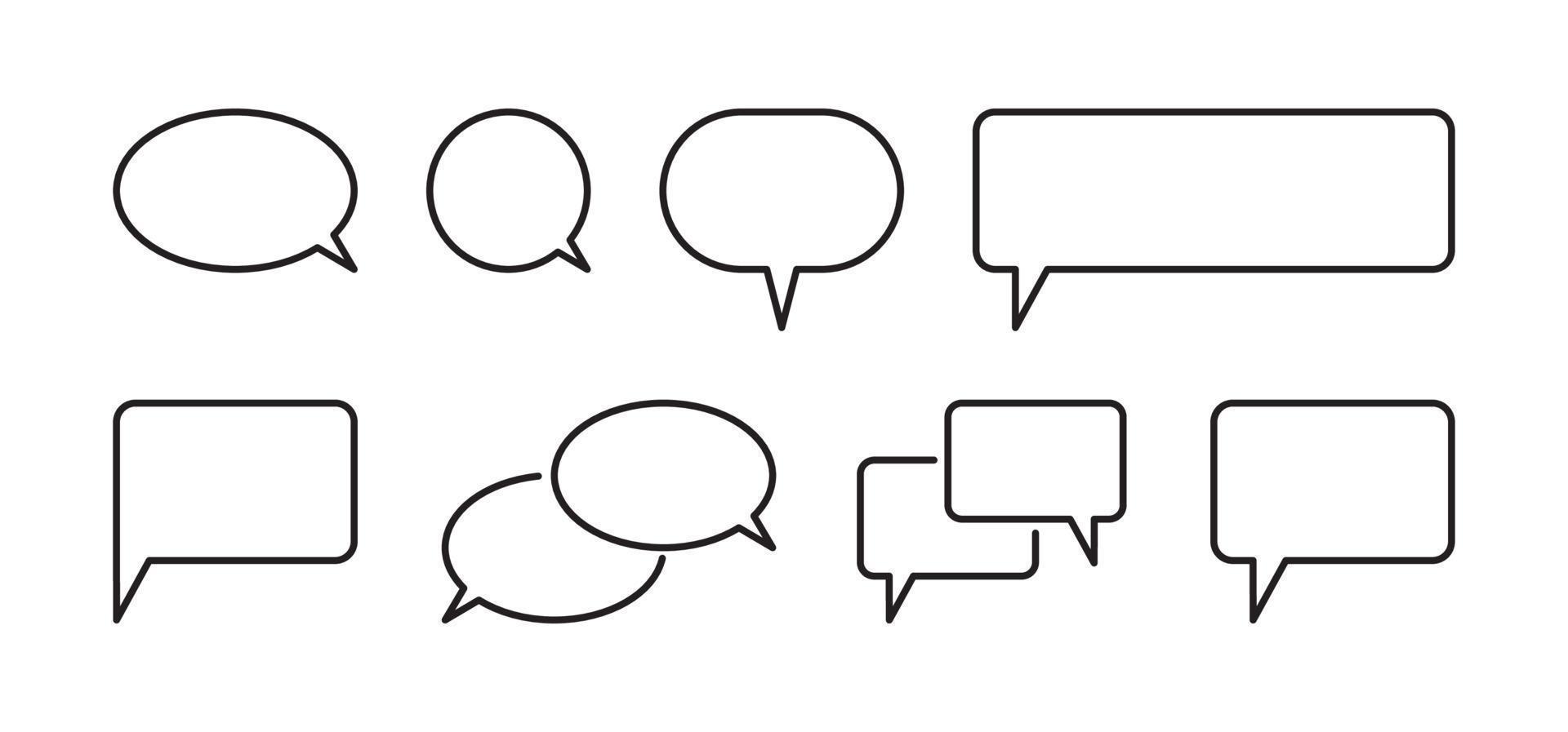 Chat bubble and speech bubble set flat vector illustration.