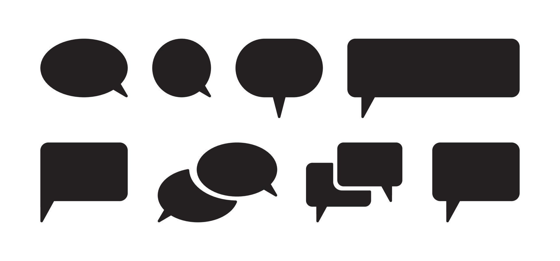 Chat bubble and speech bubble set flat vector illustration.