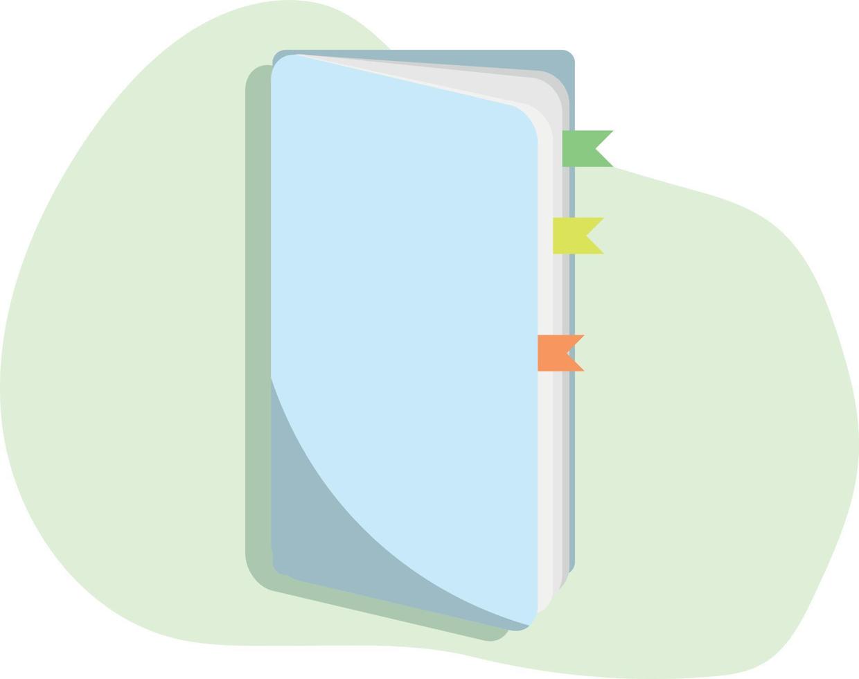 a folder with files and bookmarks on pages vector