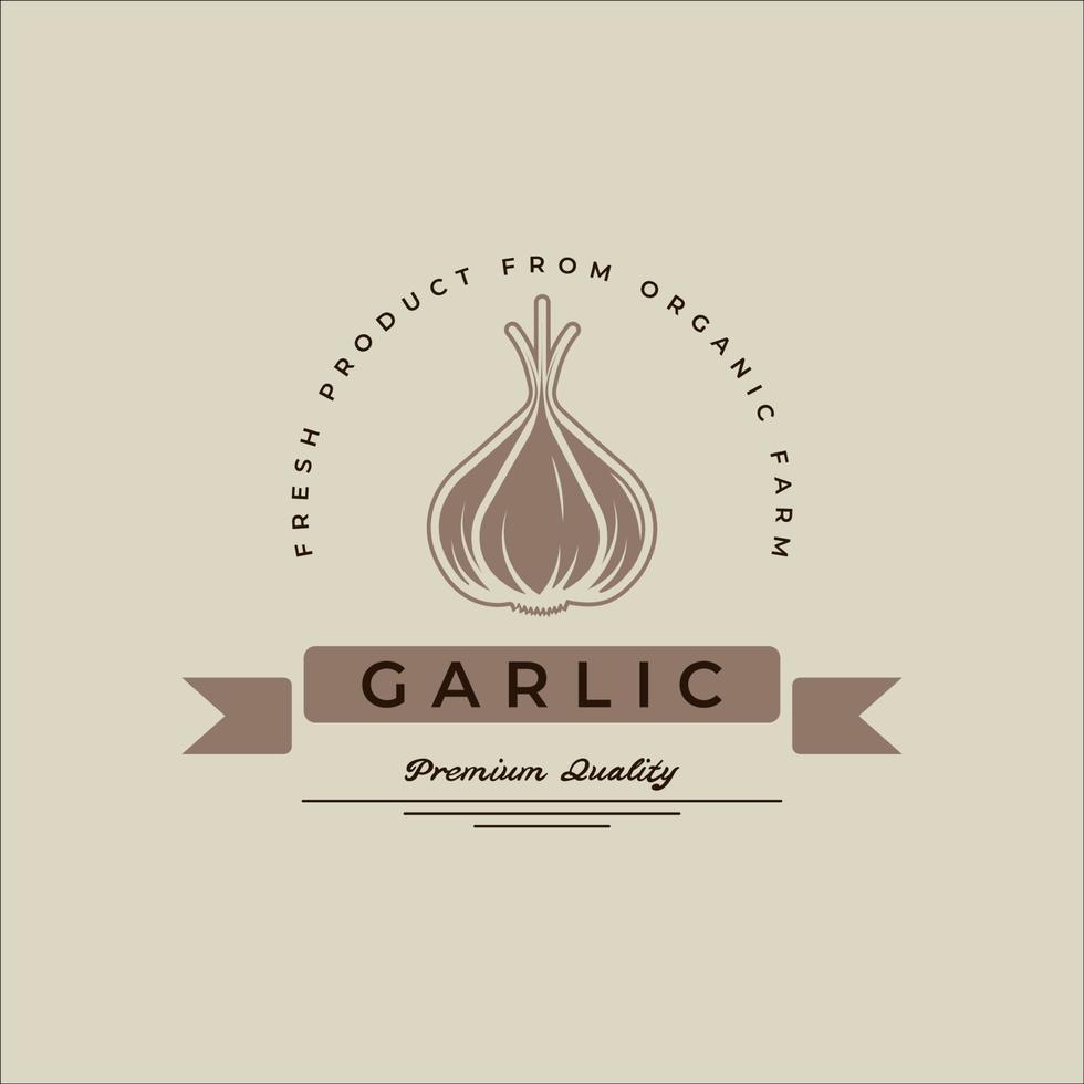 garlic onion logo vector vintage illustration template icon graphic design. spice and ingredient sign and symbol for farm or seasoning shop with banner and typography style