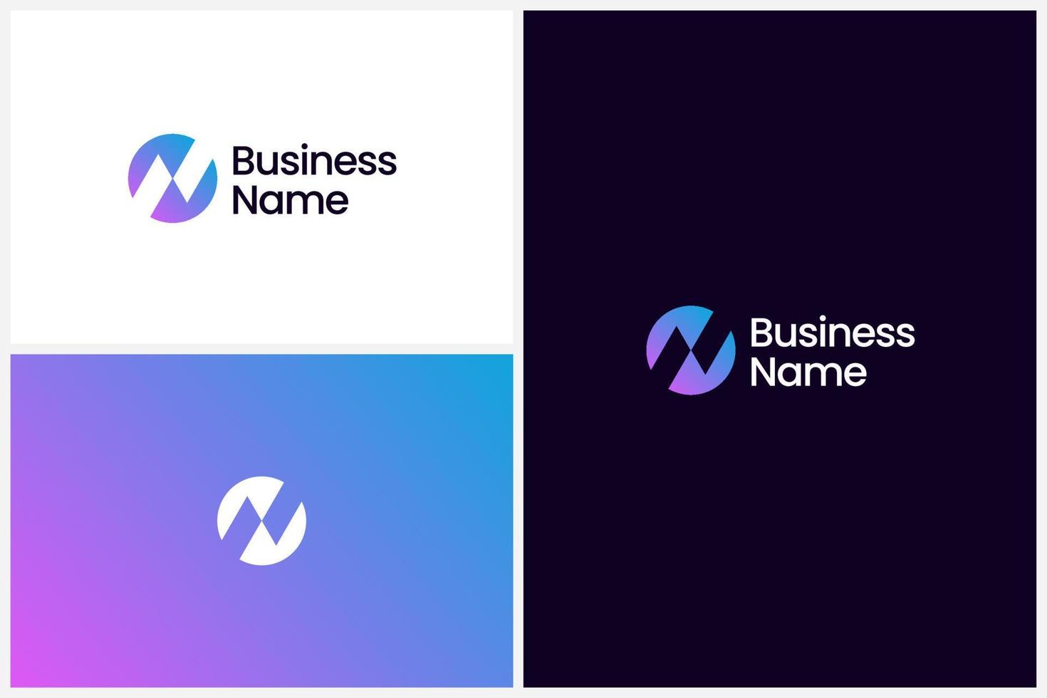 Letter N Logo With Negative Space Technique vector