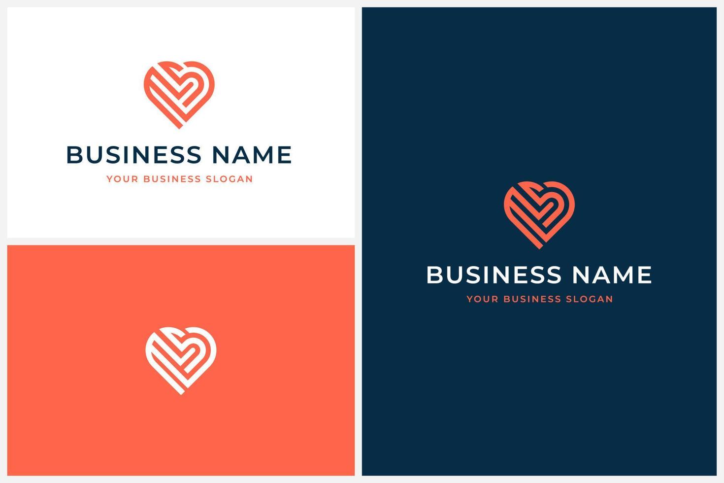 MS or SM Heart Logo Design vector