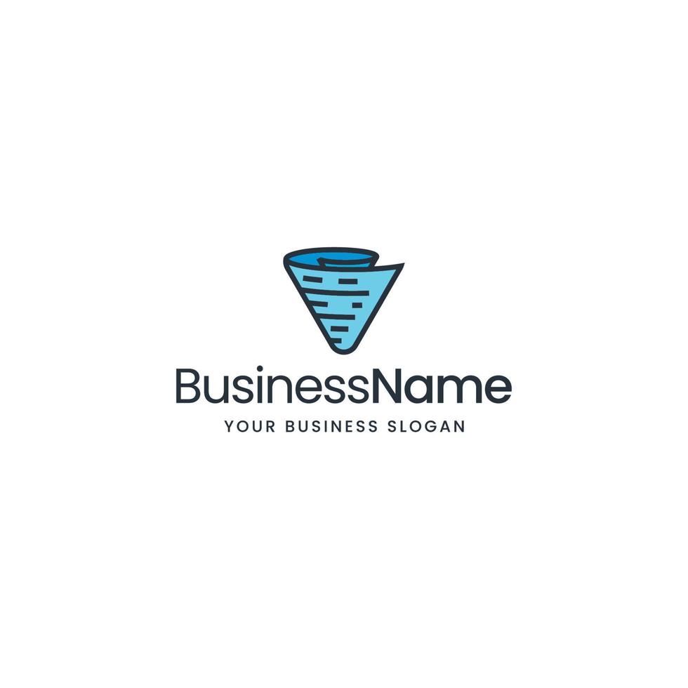 Letter V and Paper Roll Logo Design vector