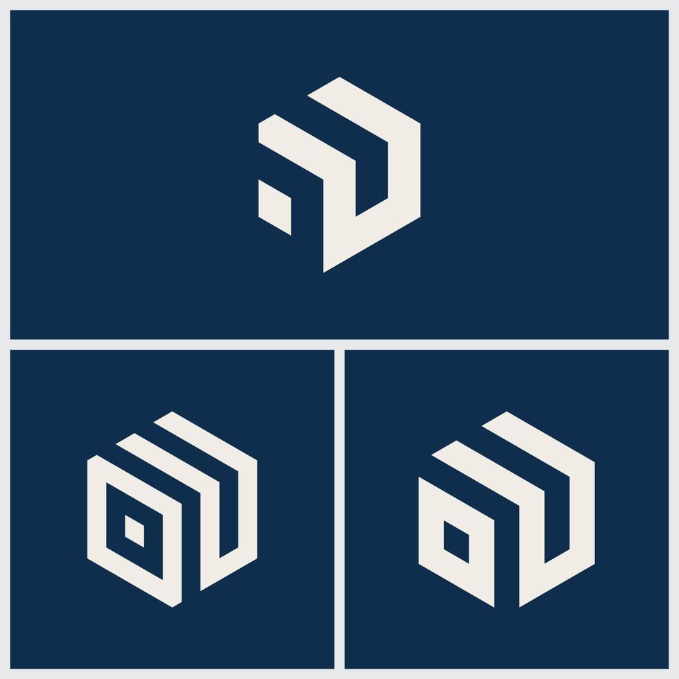 Three Alternative Logos with Initials UO or OU vector