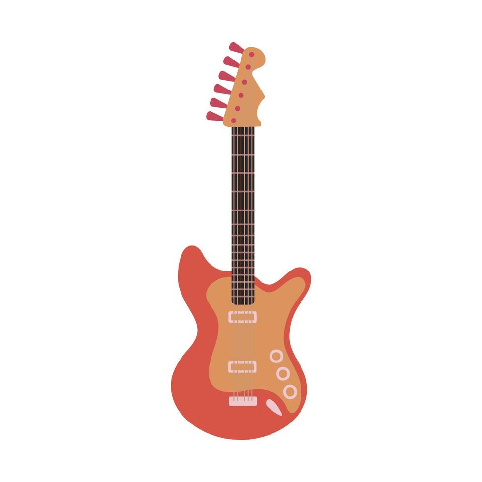 guitarra rock acústica y eléctrica. ilustración para impresión, fondos, cubiertas y embalaje. la imagen se puede utilizar para tarjetas de felicitación, afiches, pegatinas y textiles. aislado sobre fondo blanco. vector