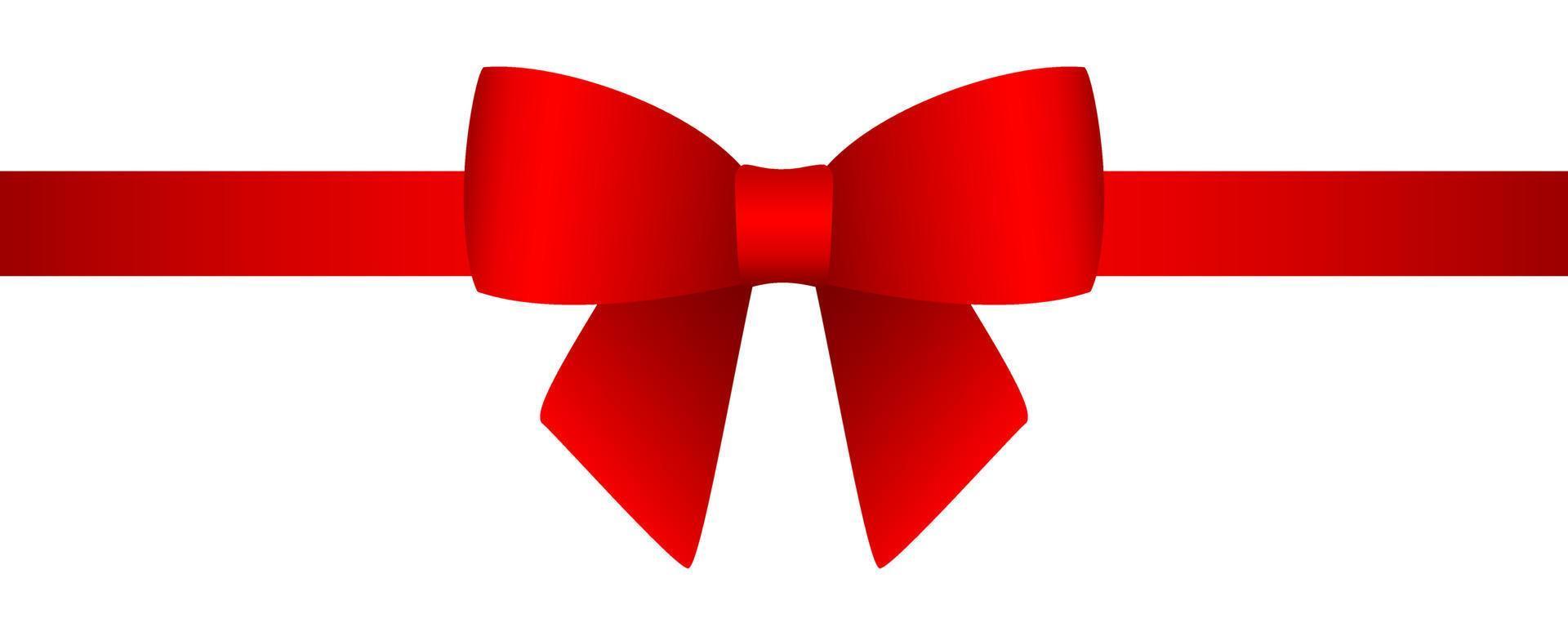 Red gift bow set for the holiday. Vector illustration