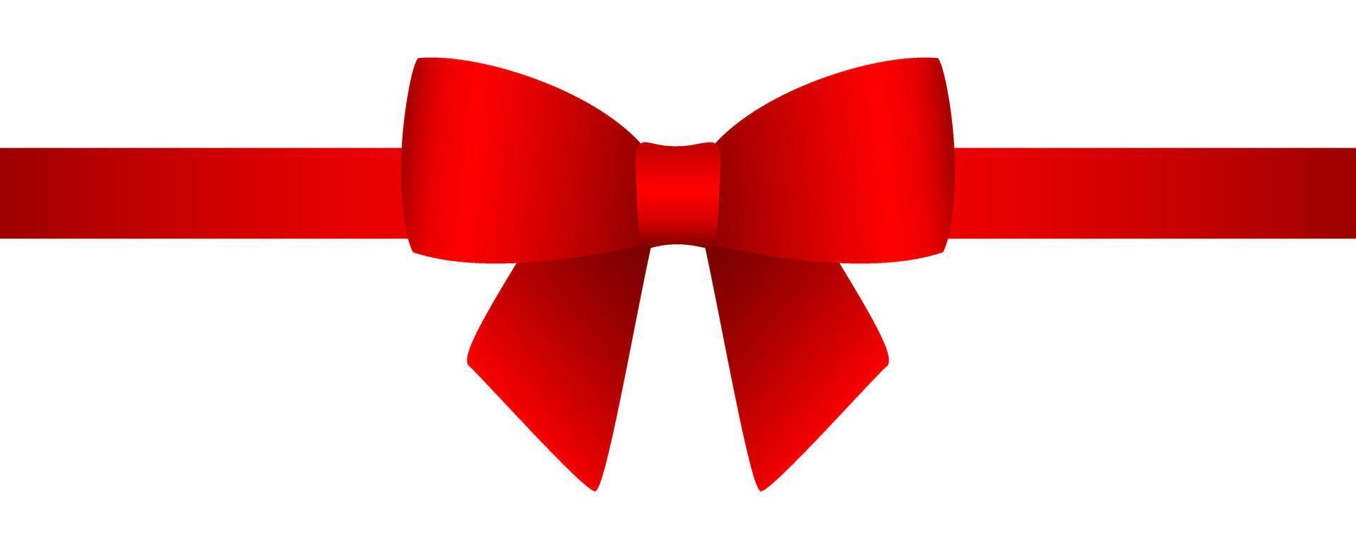 Red gift bow set for the holiday. Vector illustration