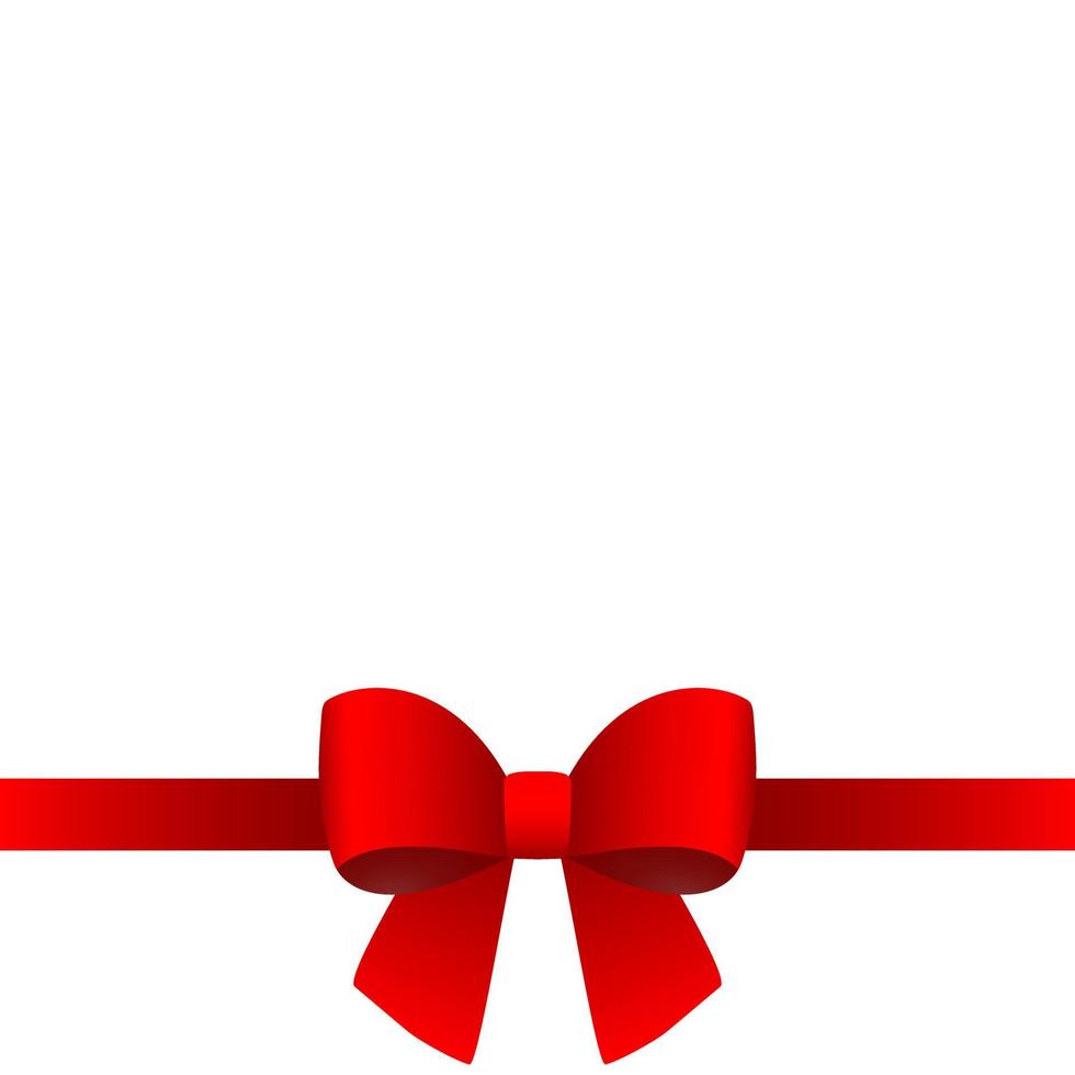 Red gift bow set for the holiday. Vector illustration