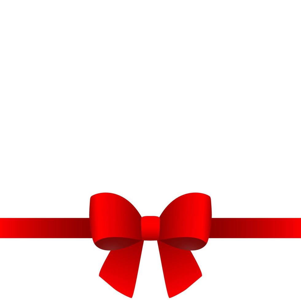 Red gift bow set for the holiday. Vector illustration