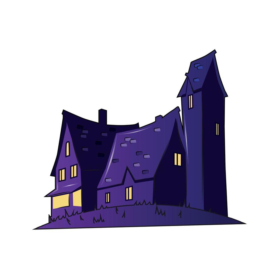 Scary gloomy castle on a white background - Vector