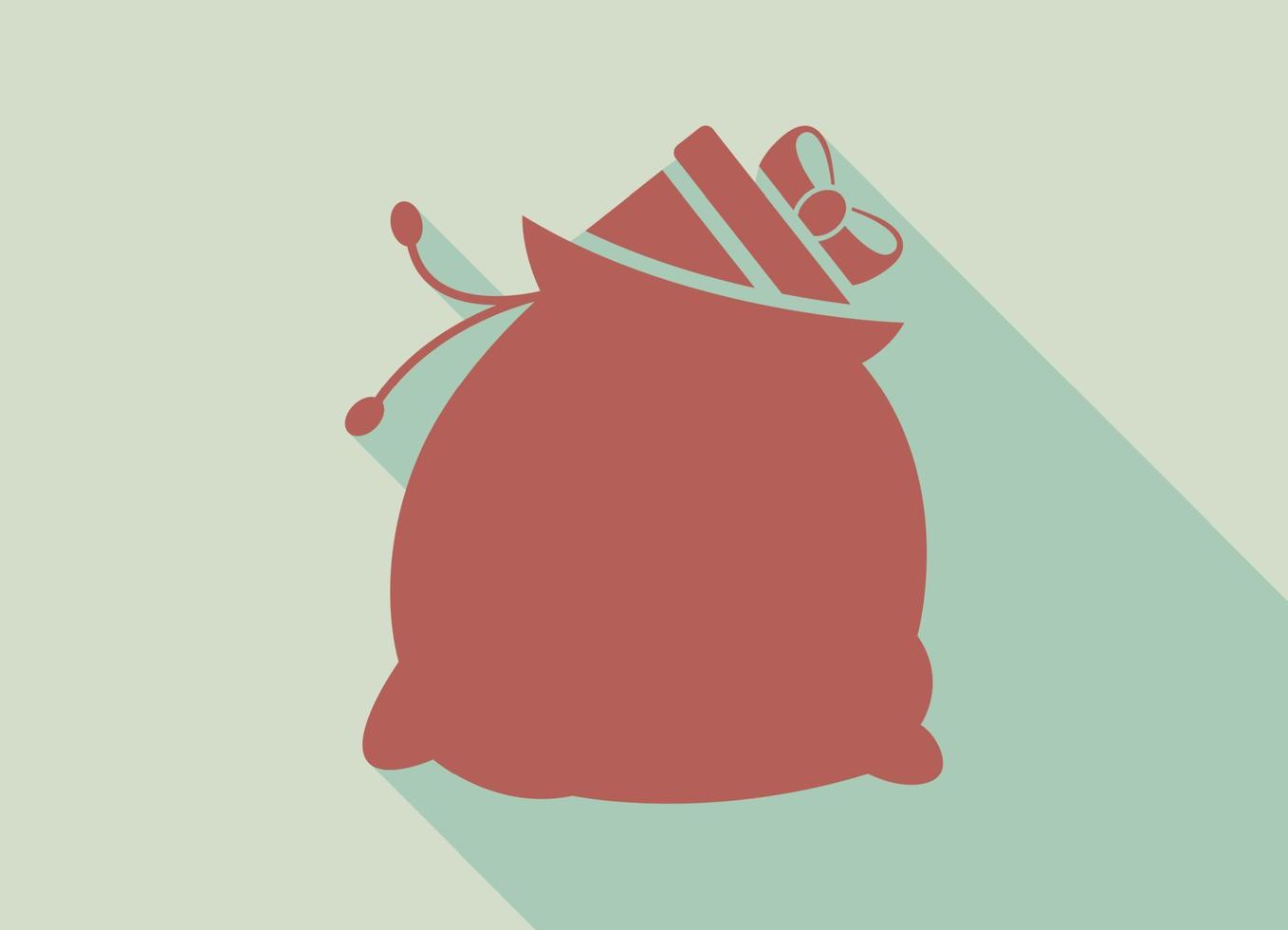 Festive Santa's bag, New Year's Christmas gift - Vector