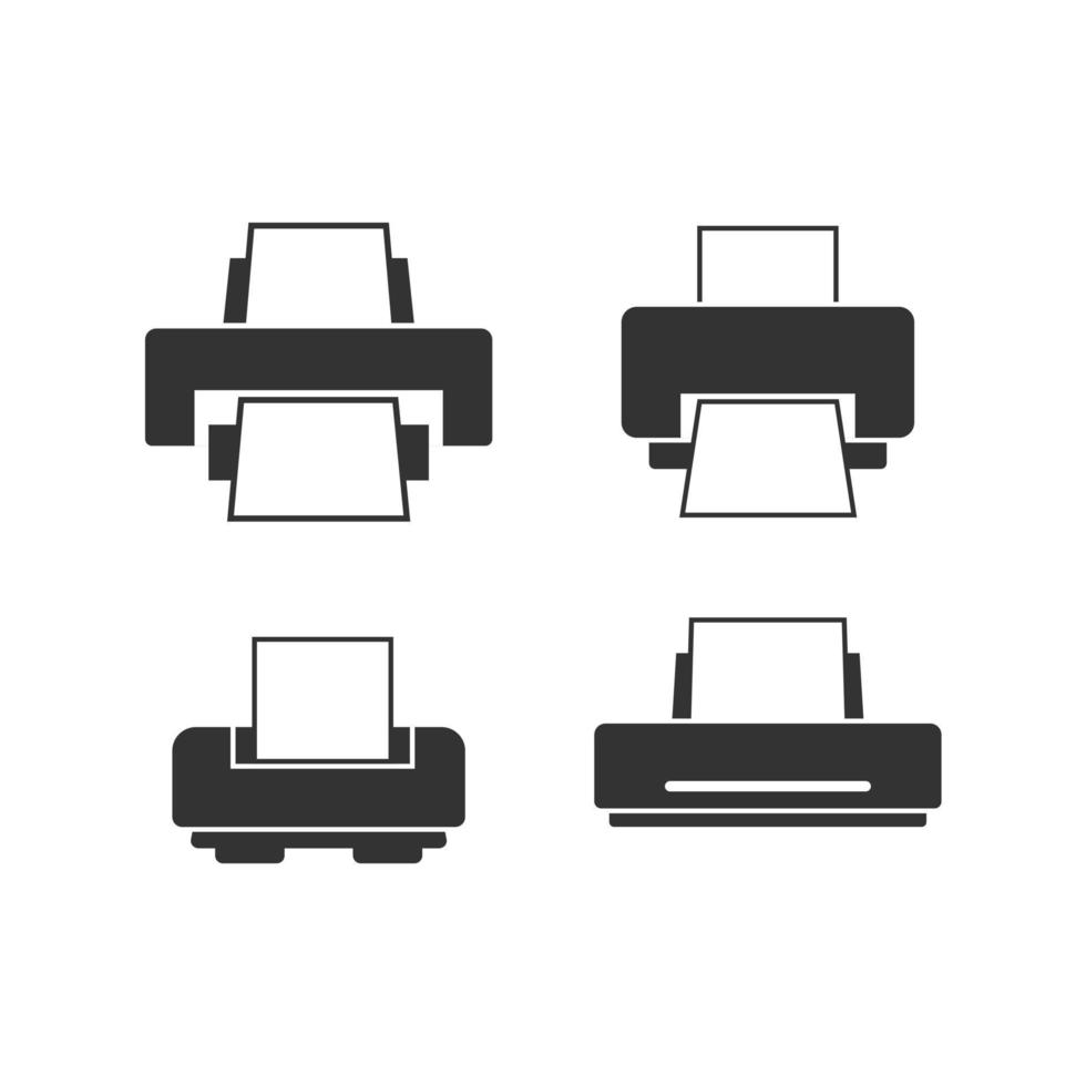 Flat Printer icon set vector design template