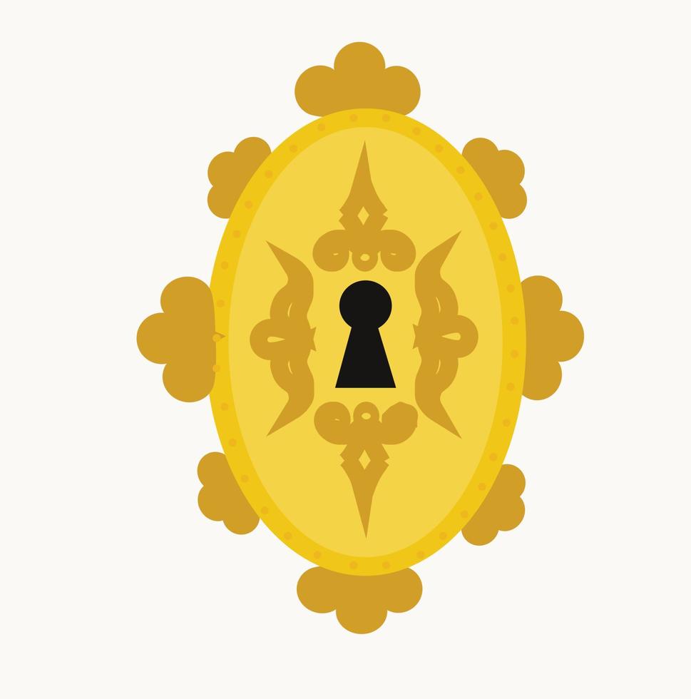 Elegant old keyhole. Vector illustration.