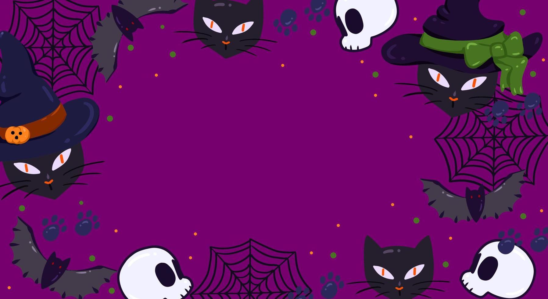 Banner with Hallowen cats vector