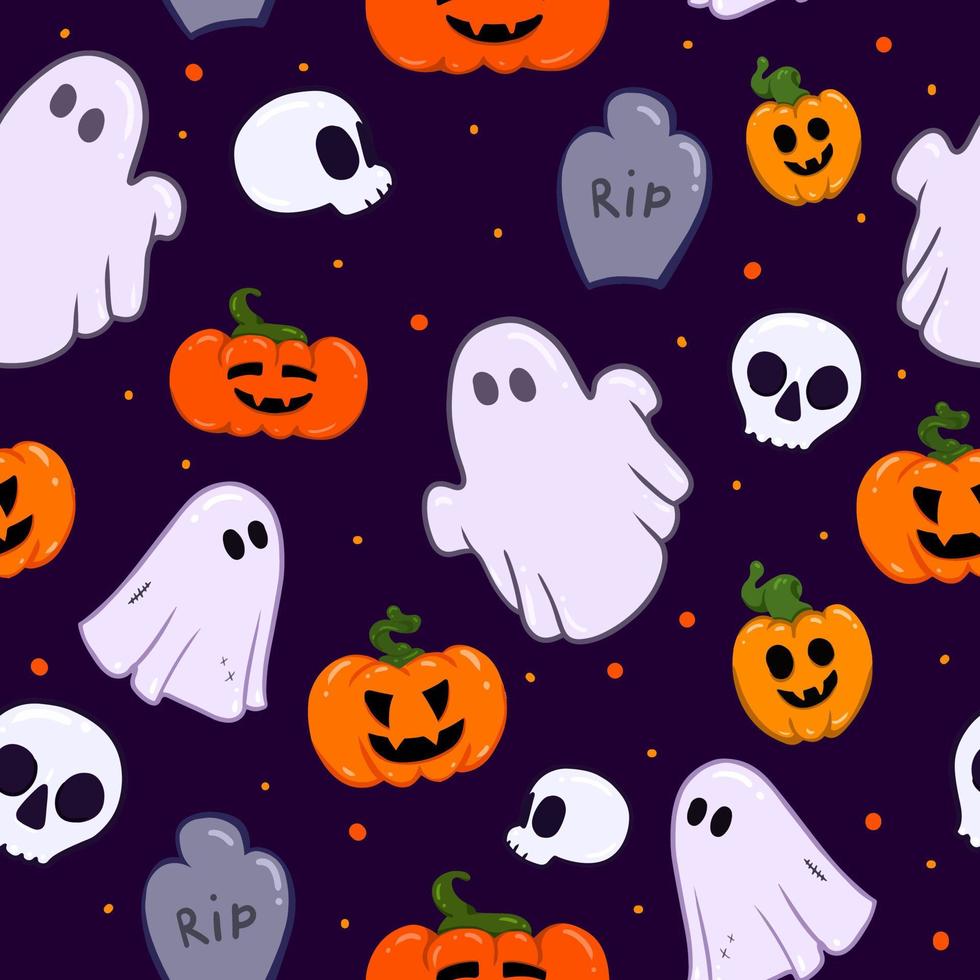 Pattern with Hallowen objects vector