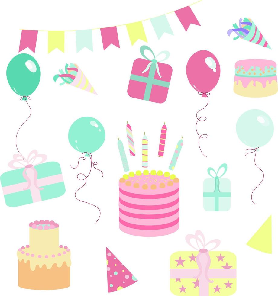 Set with party elemenets vector