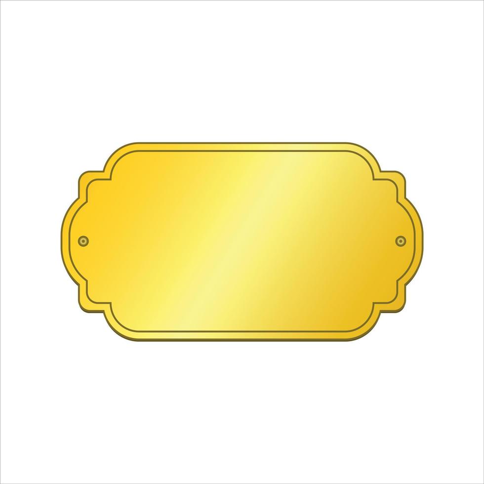 Gold coated name plate vector