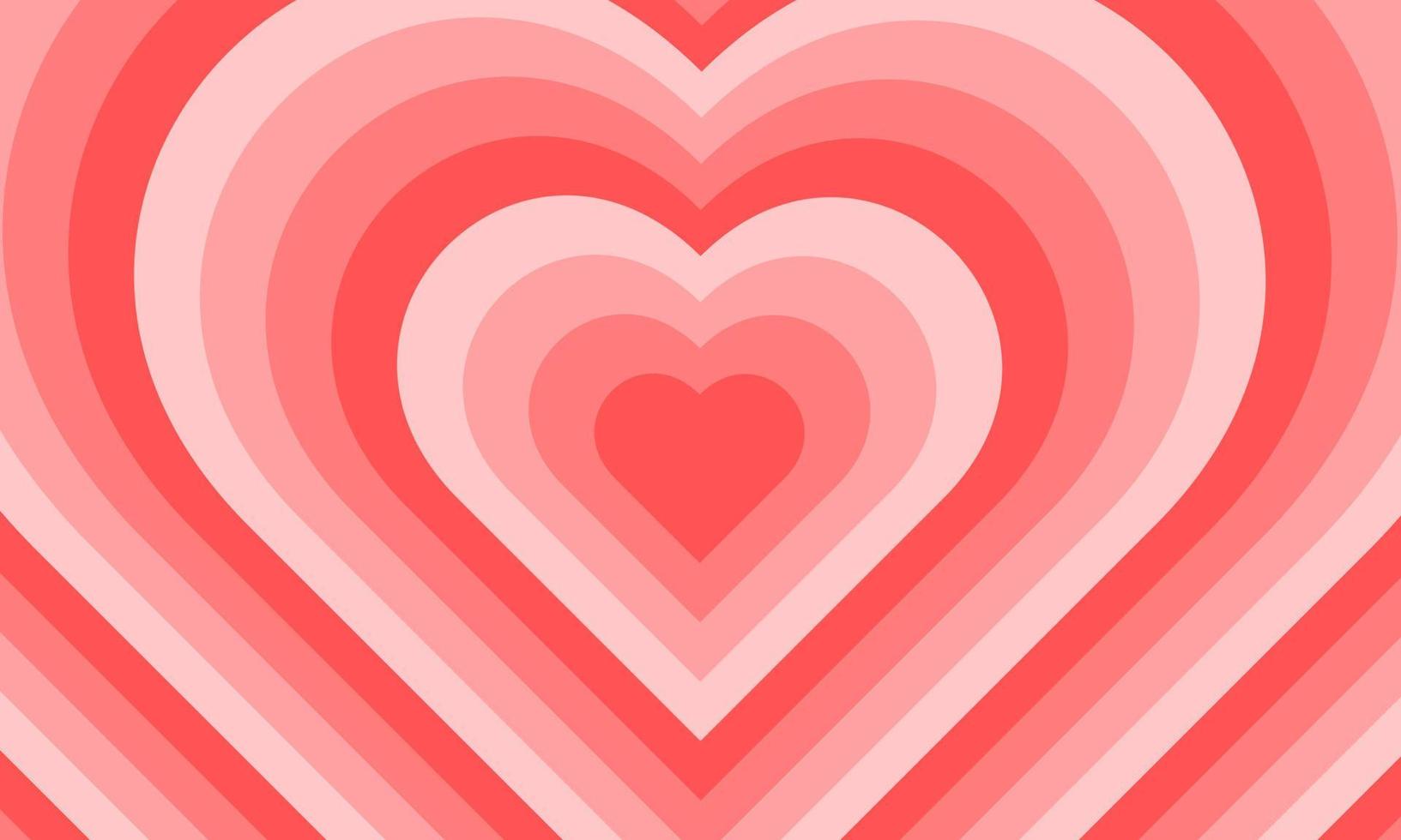 Groovy heart romantic background vector
