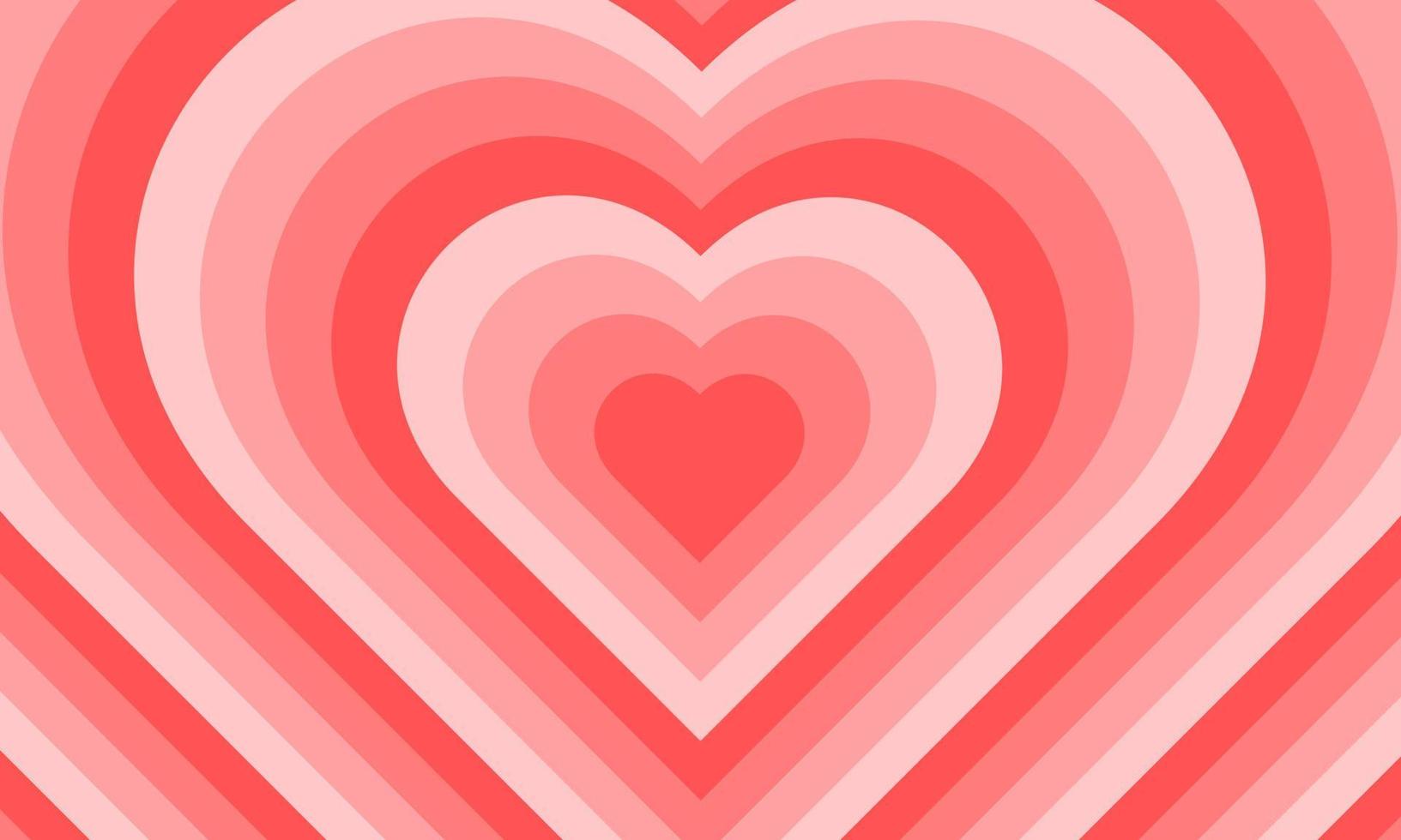 Groovy heart romantic background vector