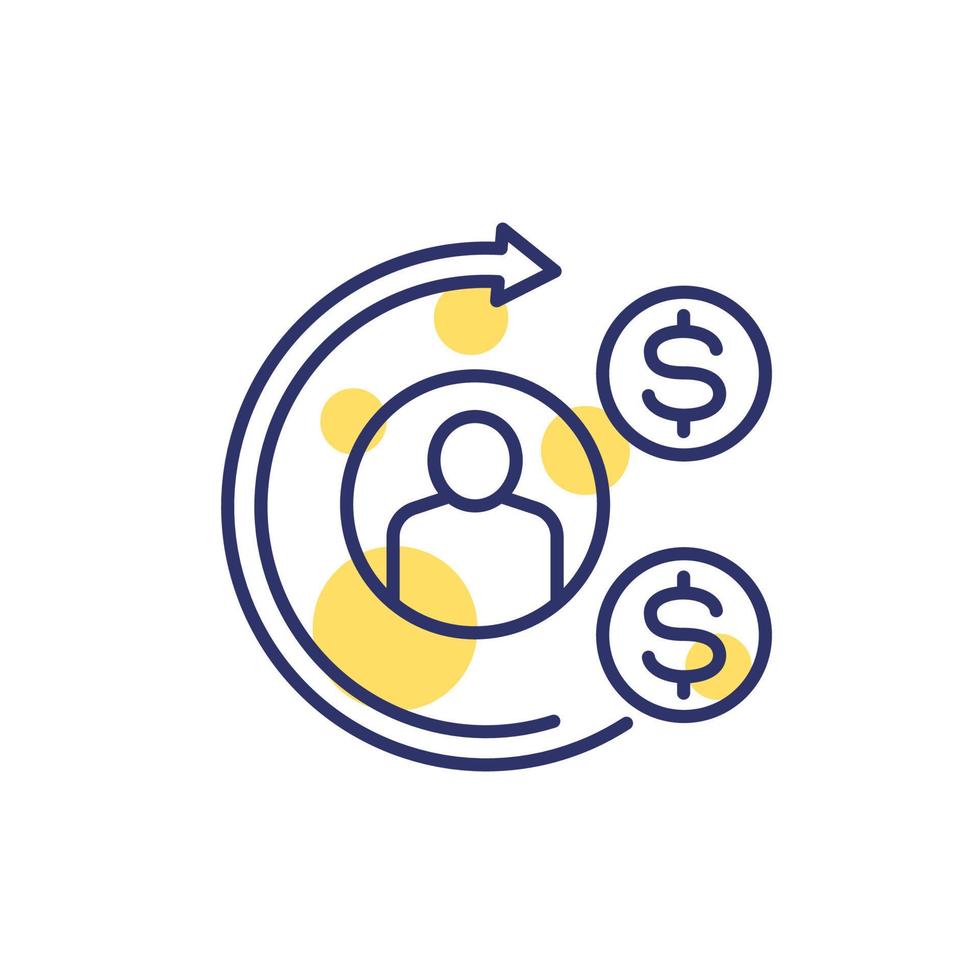 labor cost optimization icon, line vector