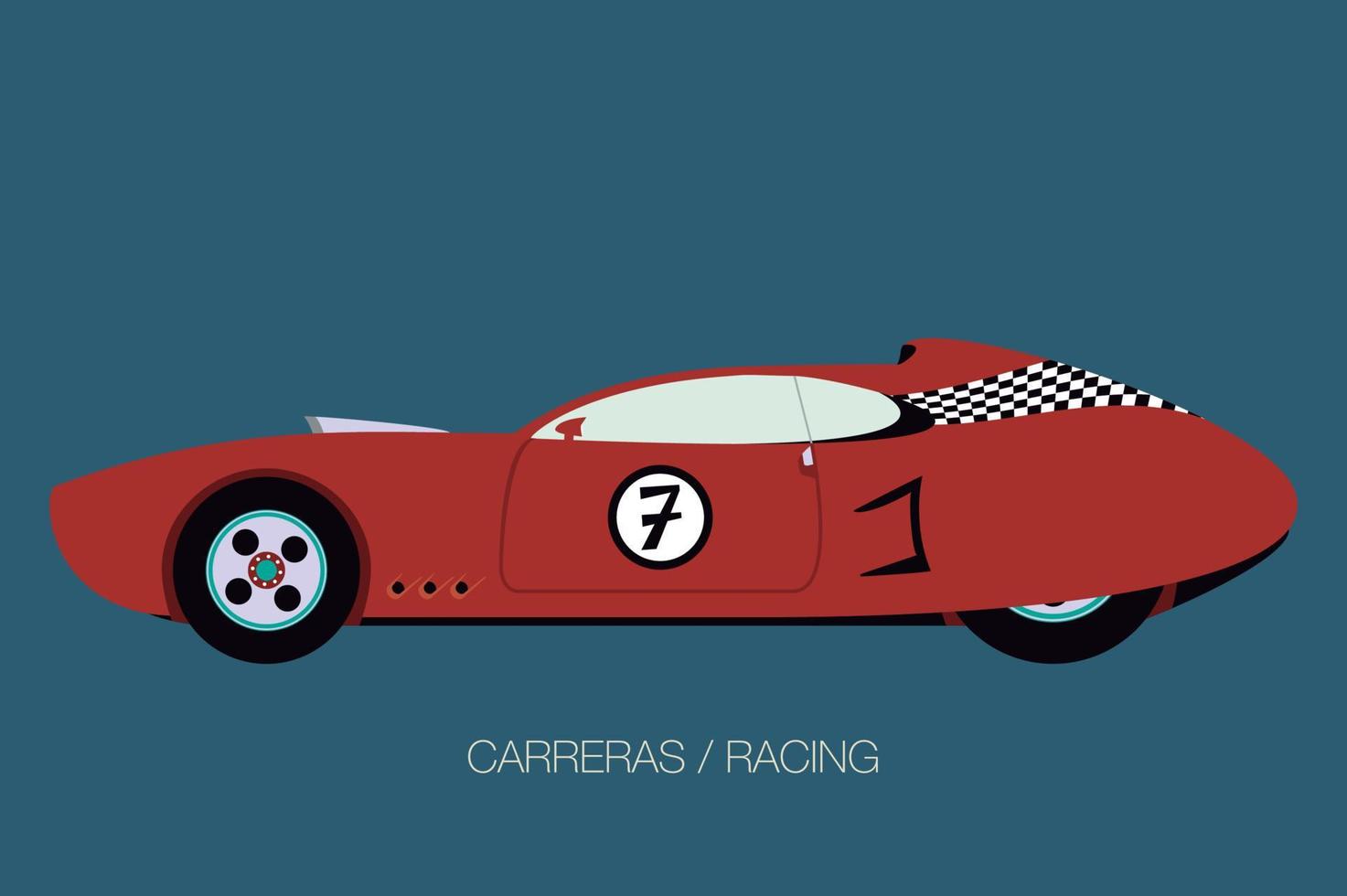 classic racing car, side view of car, automobile, motor vehicle vector