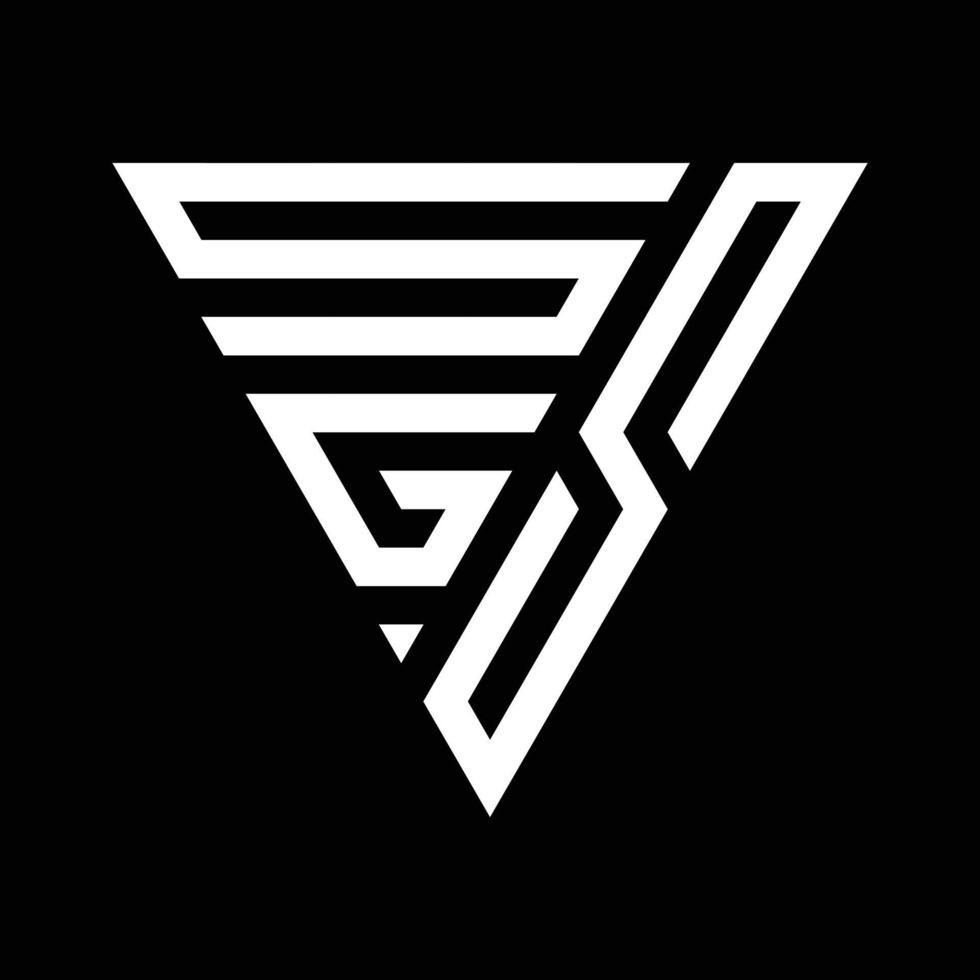 Creative Triangle Three Shape Letter Logo Design For Your Company. vector
