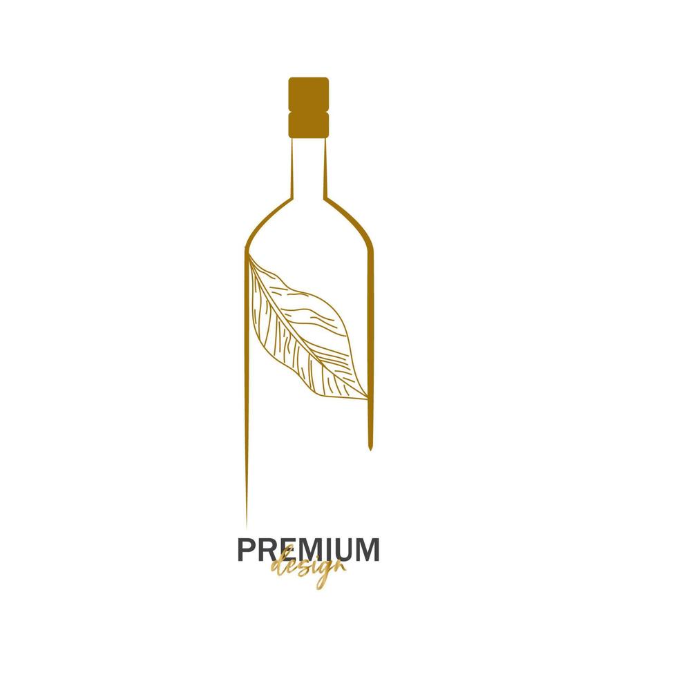 botella de vino con logo vector