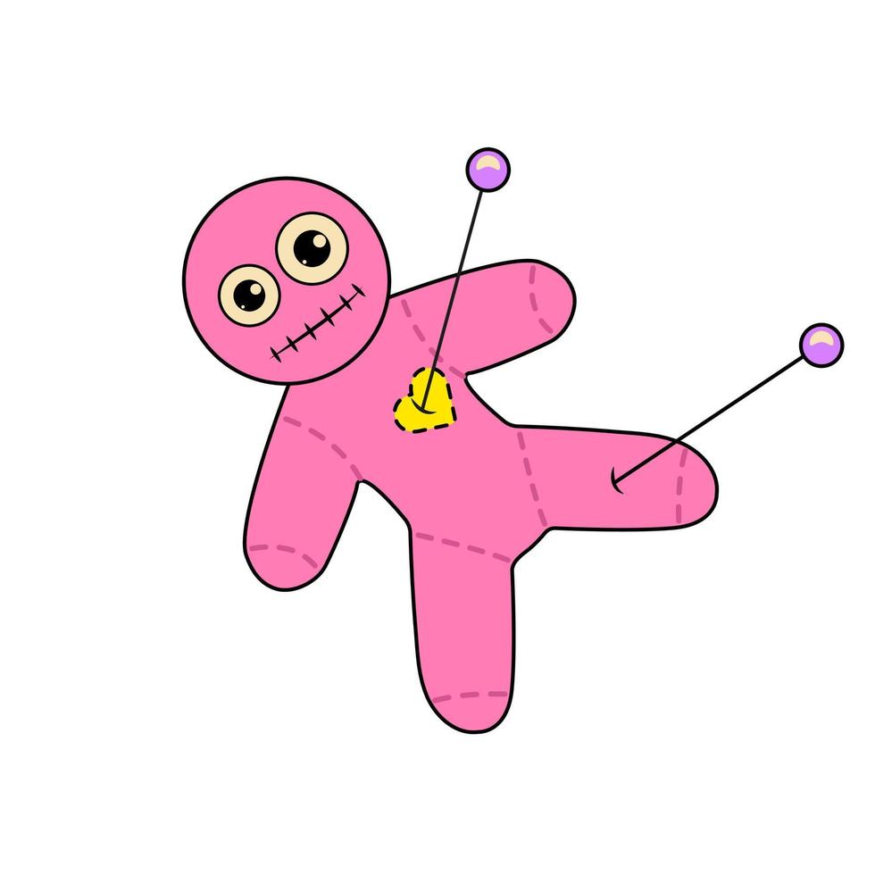 Voodoo Doll Temporary Tattoo Halloween Sticker vector