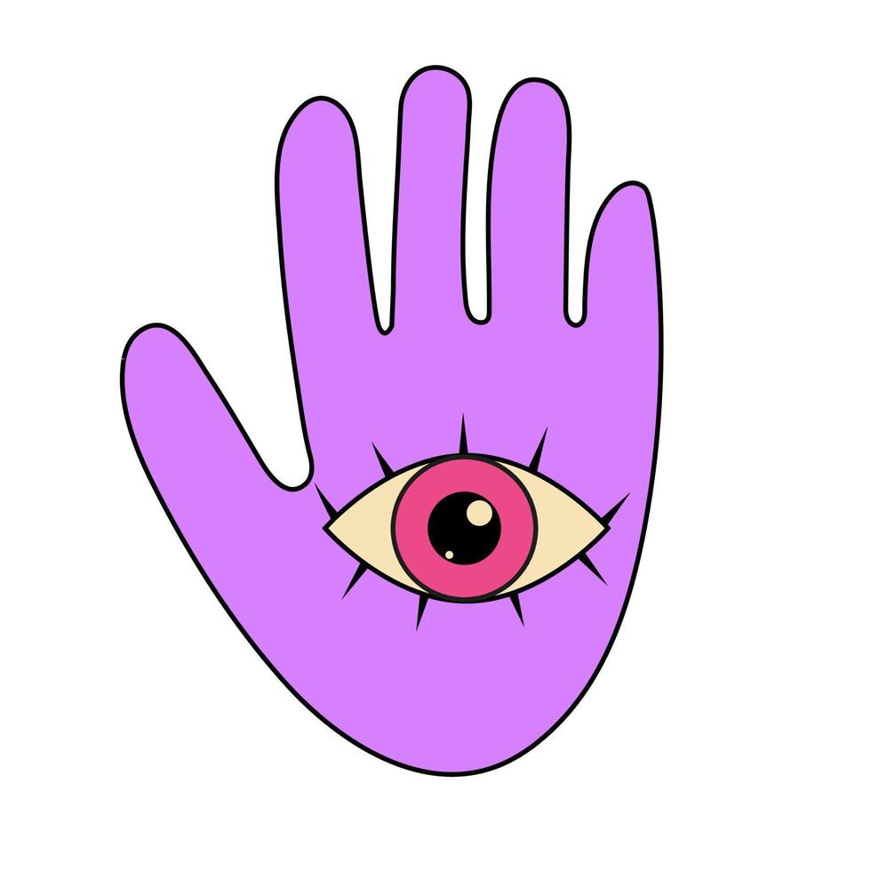 Allseeing Eye Temporary Tattoo Sticker for Halloween in Groove Style vector