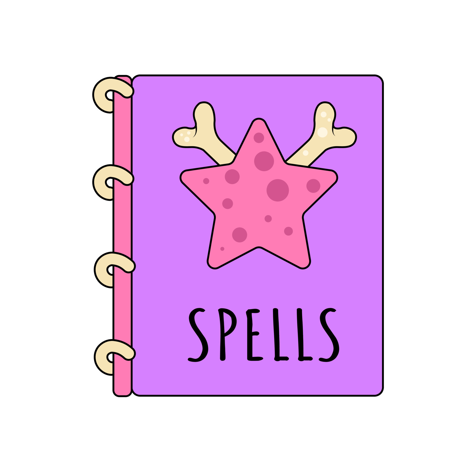 Spell Book Temporary Tattoo Sticker Halloween Groovy Style 11449933
