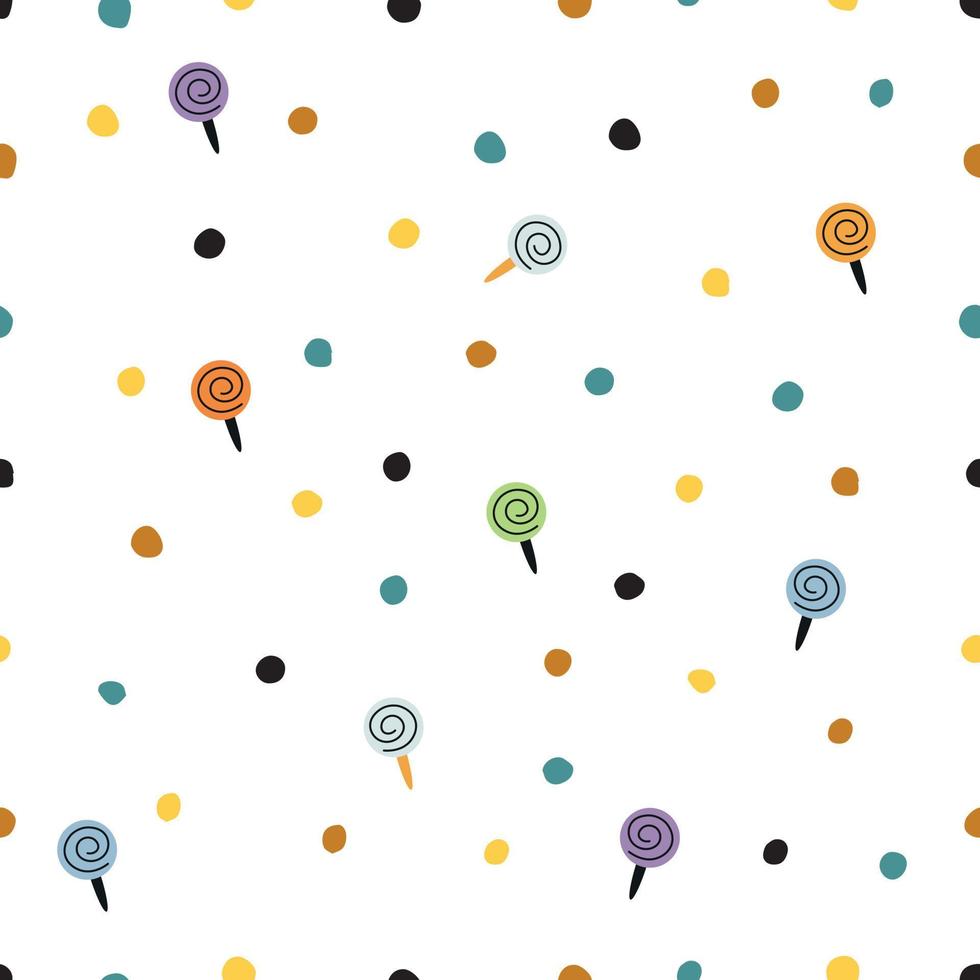 Dots and candies seamless pattern. Background for wallpapers, textiles