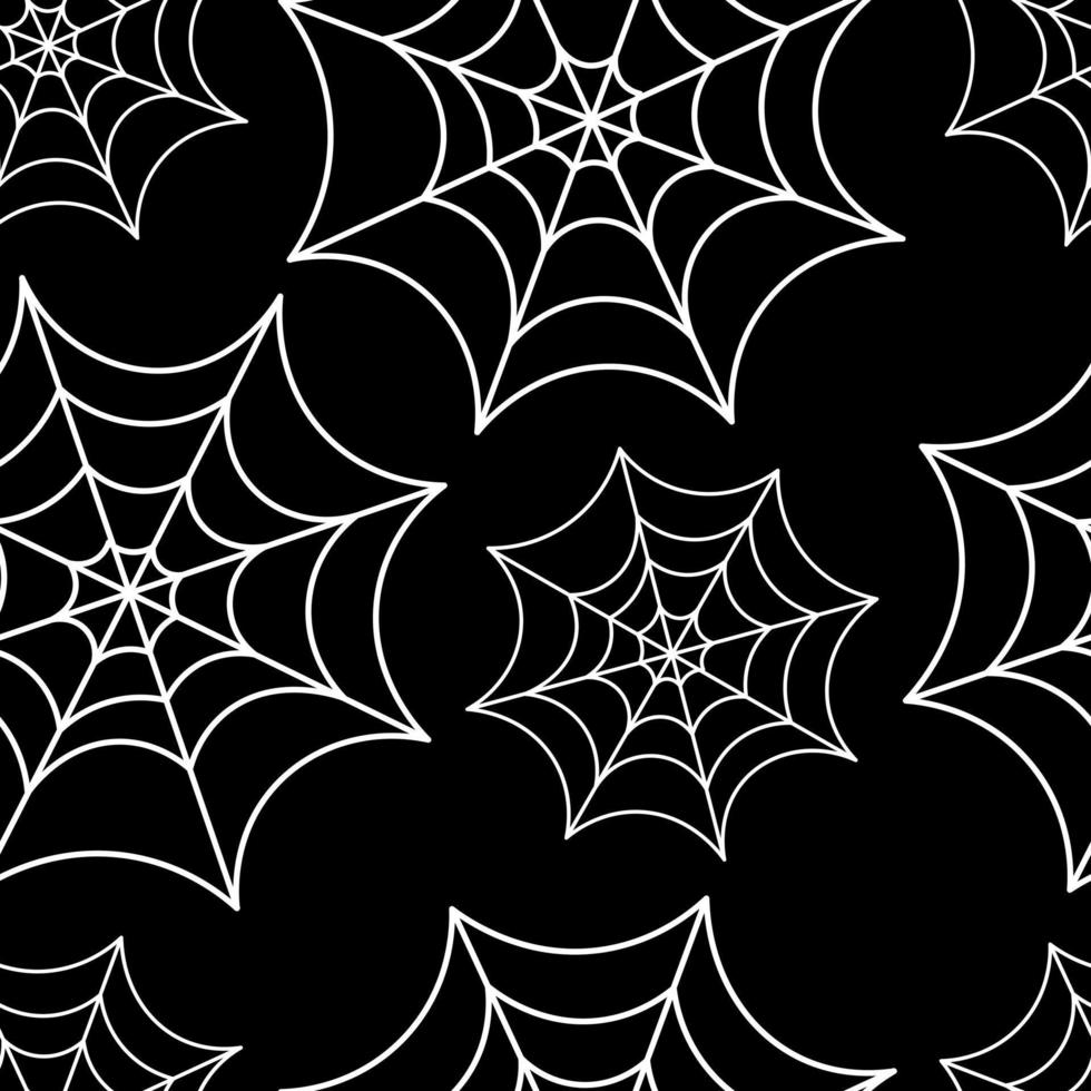 Spider web seamless pattern on black. Background for wallpapers, textiles, papers, fabrics, web pages. Vintage style. vector