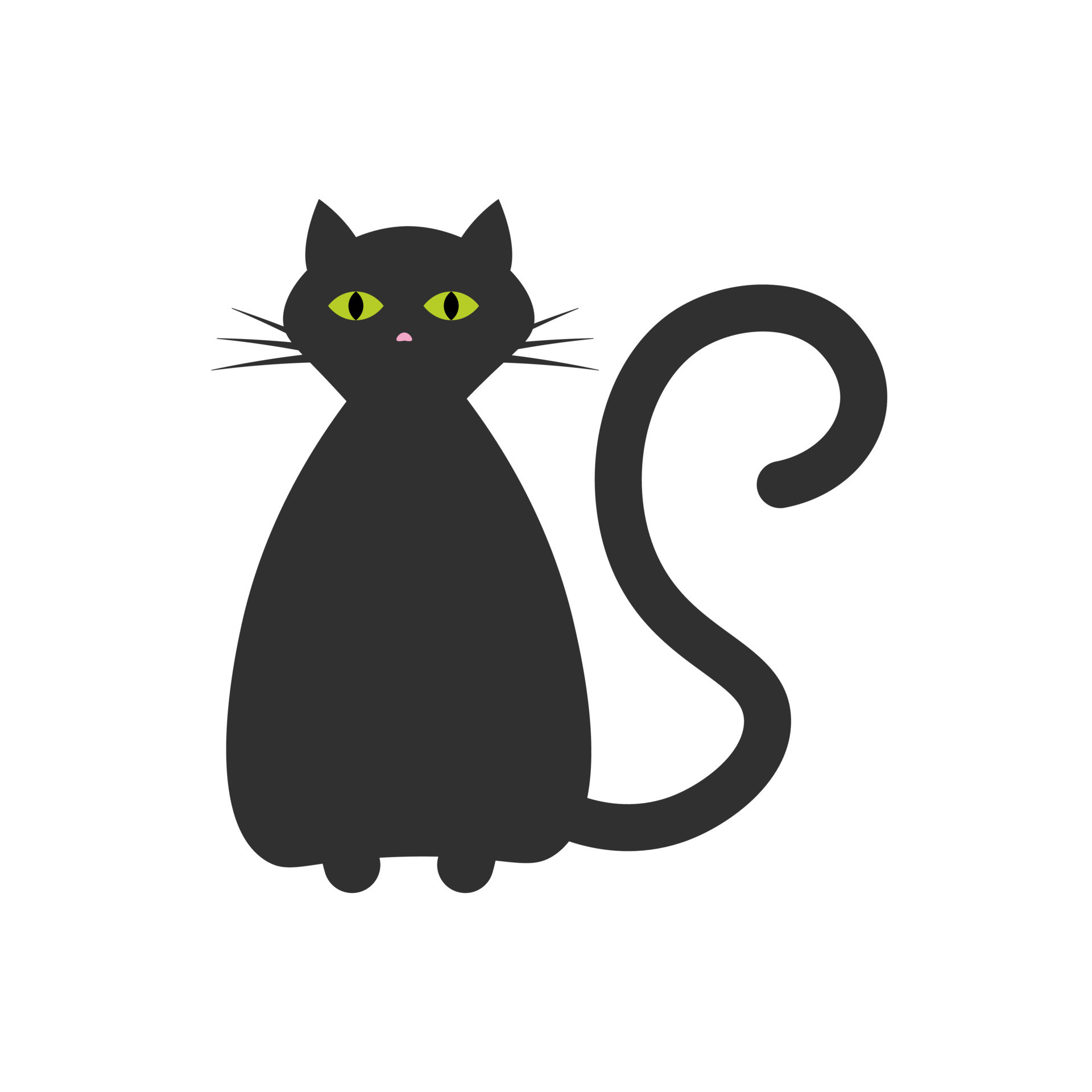 Black cat with green eyes for Halloween design. 11450101 Vector Art at