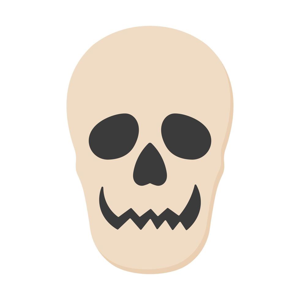 cráneo para el diseño de halloween en estilo de dibujos animados lindo. vector