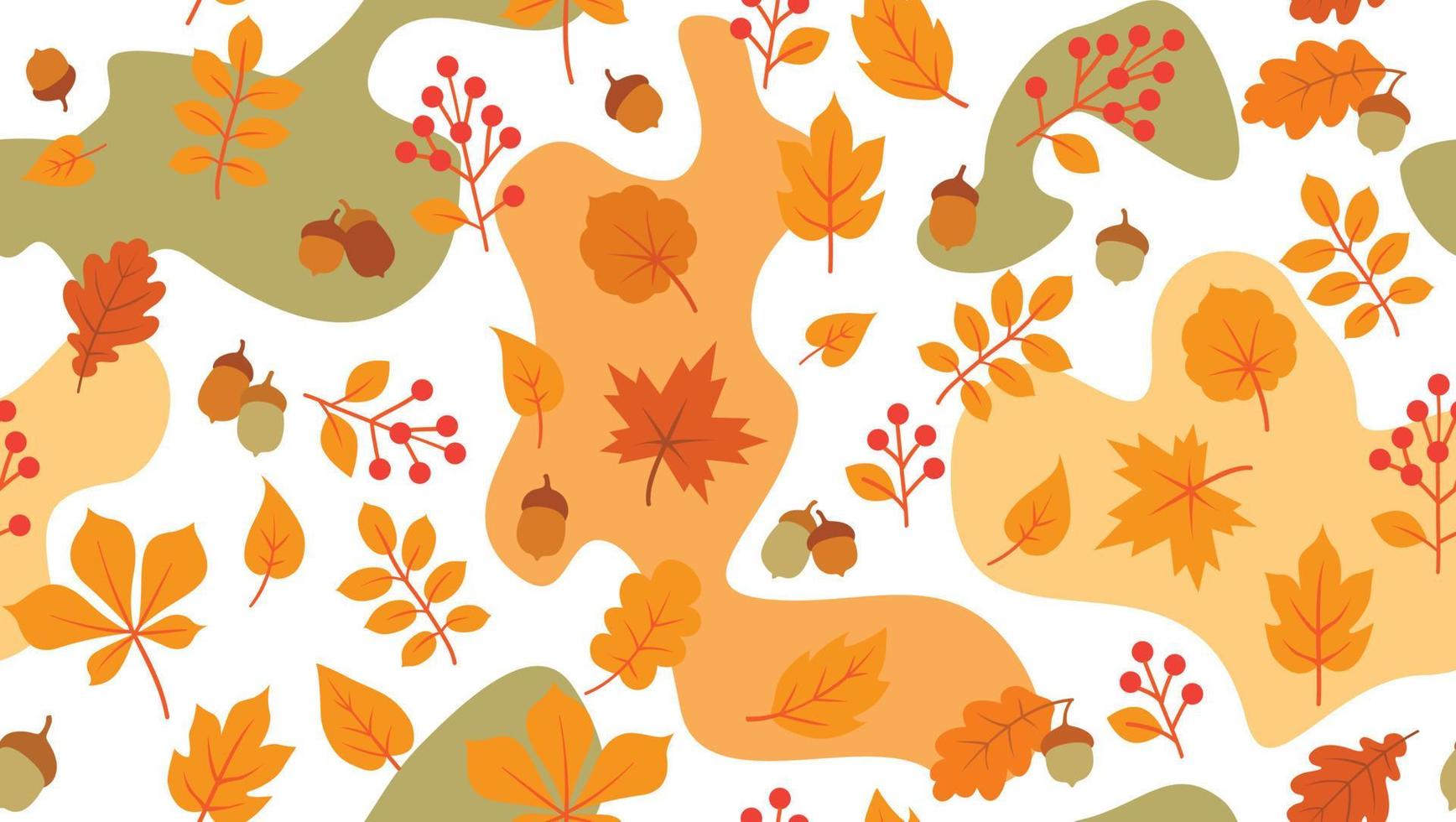 Autumn leaves seamless pattern. Season floral wallpaper. Fall leaf nature background. Flourish nature autumn garden leaves ornamental texture vector