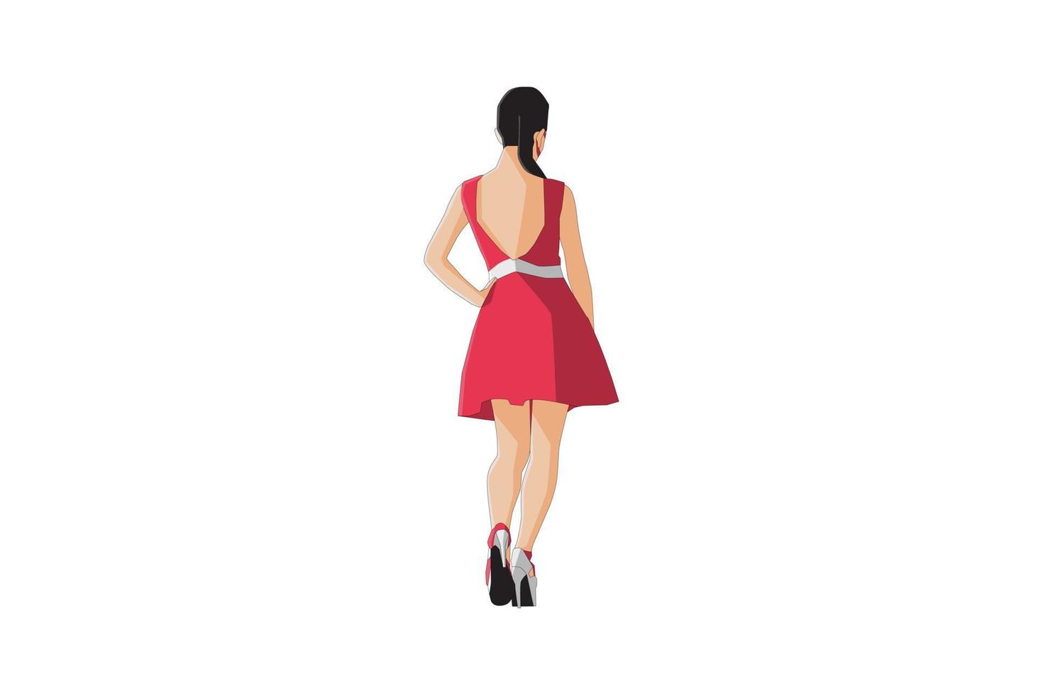 ilustración vectorial de mujeres elegantes posando vector